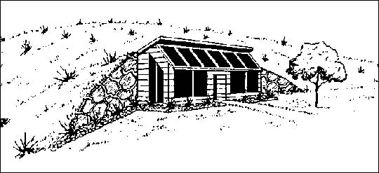Elevation earth shelted house plan